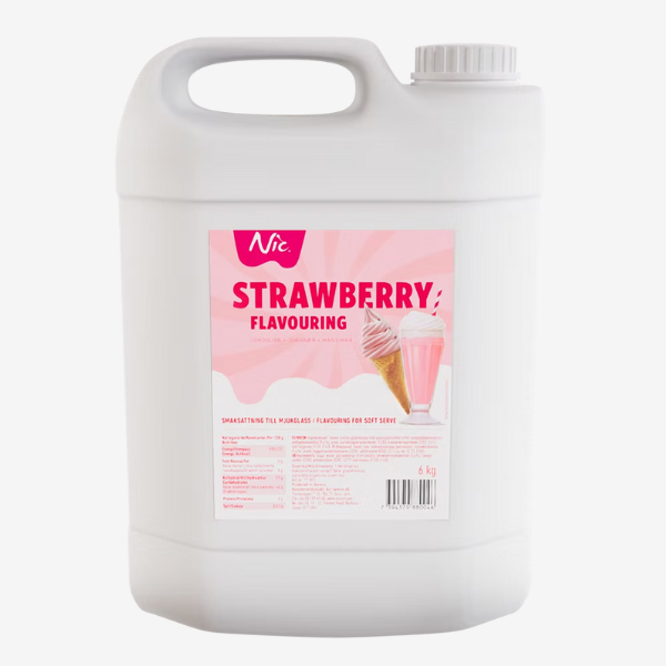 NIC Jordbær sirup t/softice, 5L