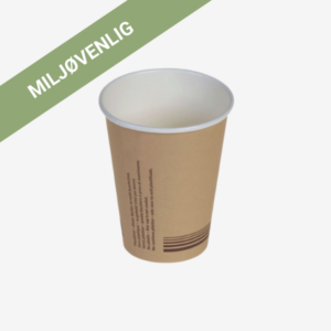 Kaffebæger, plastfri pap, 30 cl, Ø90mm, brun, 50 stk.