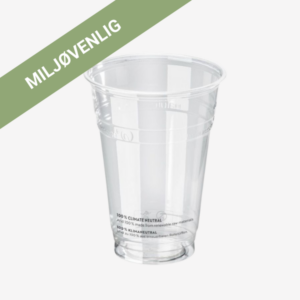 Glas, transparent, plantefibre/PLA, 40 cl, Ø96mm, 50 stk.