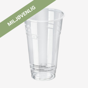 Glas, transparent, plantefibre/PLA, 50 cl, Ø96mm, 50 stk.