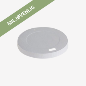 Låg til kaffebæger, papir, plastikfri, Ø90mm, hvid, 50 stk.