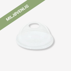Kuppel låg til glas, m/hul, plantefibre/PLA, Ø96mm, 50 stk.