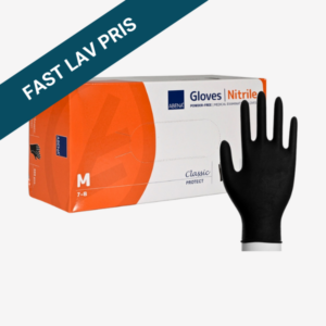 Engangshandsker, sort nitril, pudderfri, Medium, 100 stk.