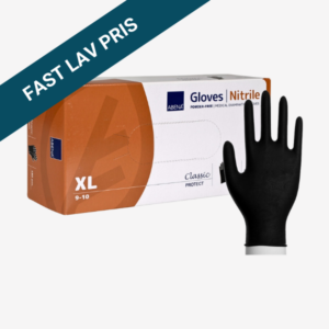 Engangshandsker, sort nitril, pudderfri, X-Large, 100 stk.