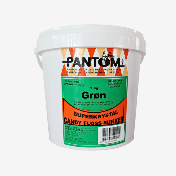 Candy floss sukker. GRØN 10 kg.
