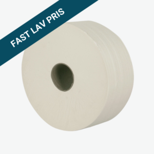 Midi jumborulle, 2-lags, hvid, 300m x 9,5cm, Ø25 cm, 6 ruller