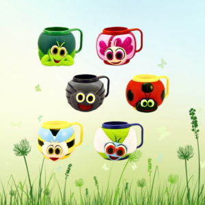 Børnebæger Insekter, 6 varianter, 36 stk.