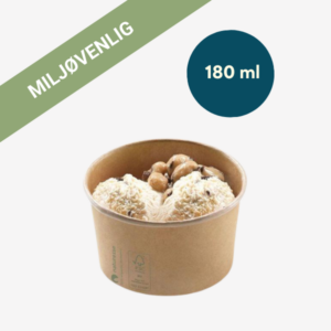 Isbæger, 180ml, brun kraft/PLA, BIO, 50 stk.