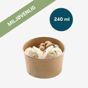 Isbæger, 240ml, brun kraft/PLA, BIO, 50 stk.