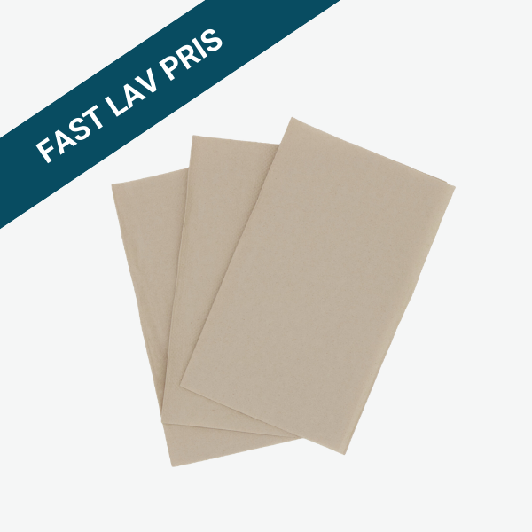 Interfold serviet til N4, brun, 16 x 20 cm, 2 lags, kolli á 8000 stk